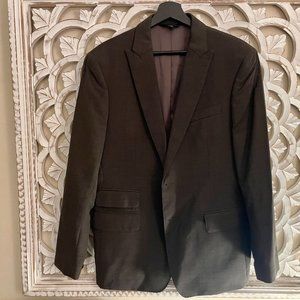 Dark Brown Tessuto Marzotto / Banana Republic Blazer with Peak Lapels, Size 42S